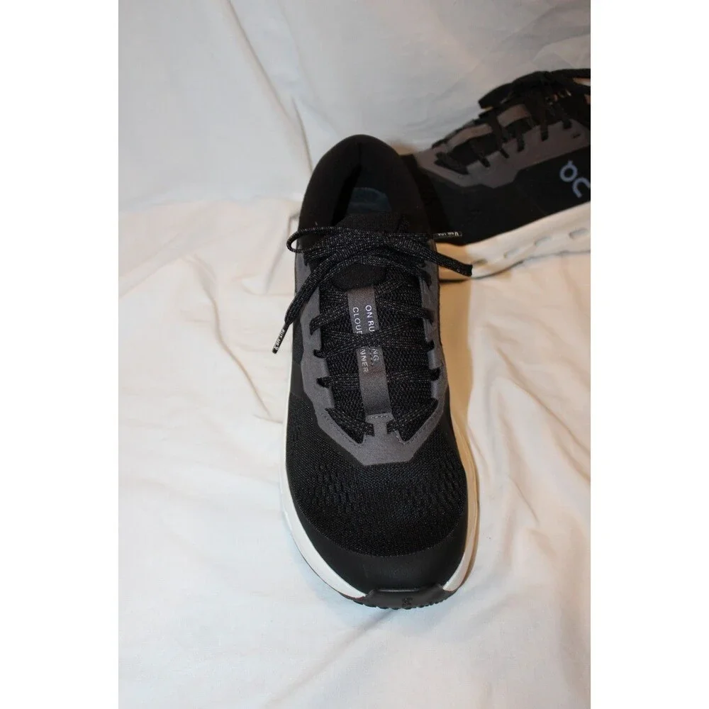 ON CLOUD MEN'S CLOUDRUNNER 3 RUNNING ATHLETIC SNEAKERS BLACK IVORY 9.5